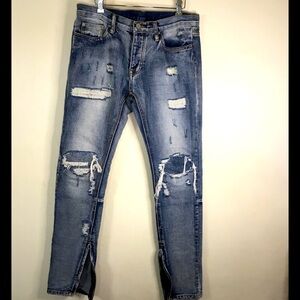 M n m l STRETCH DENIMRelaxed fitBlue jea…